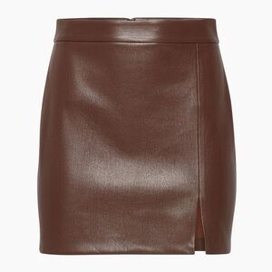 Aritzia Brown Vegan Leather Patio Mini Skirt
